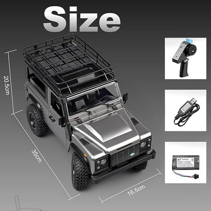 MN-99S RC Car 1:12 Scale RC Rock Crawler 4WD Off-Road RC Truck RTR 2.4G Remote RC Land Rover Vehicle Models for Adults Hobby Gifts (Gray)