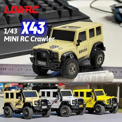 LDARC 1:43 Scale Mini RC Crawler RTR RC Rock Truck 4x4 2.4GHZ Hobby Grade Remote Control Car Model Vehicle RC Buggy Comes with a DIY Replaceable Body Shell(Lemon Yellow)