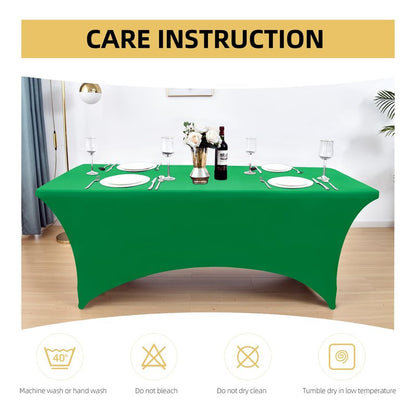 ZarzaaSik 2-Pack 4ft Spandex Table Covers for Rectangular Folding Tables - Wrinkle Resistant Stretch Tight Table Cloths - Ultimate Fitted Table Protector for Parties, Banquet, and Wedding