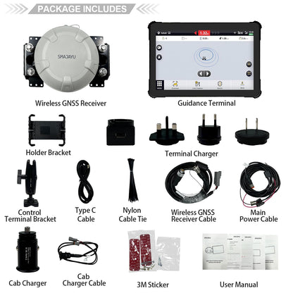 SMA10 Tractor GPS Guidance System for Agriculture, Precision Farming Navigation System with PPP and SBAS, 10cm Accuracy by PPP, 2.5cm by RTK High Accuracy Anti-Interference GNSS Antenna