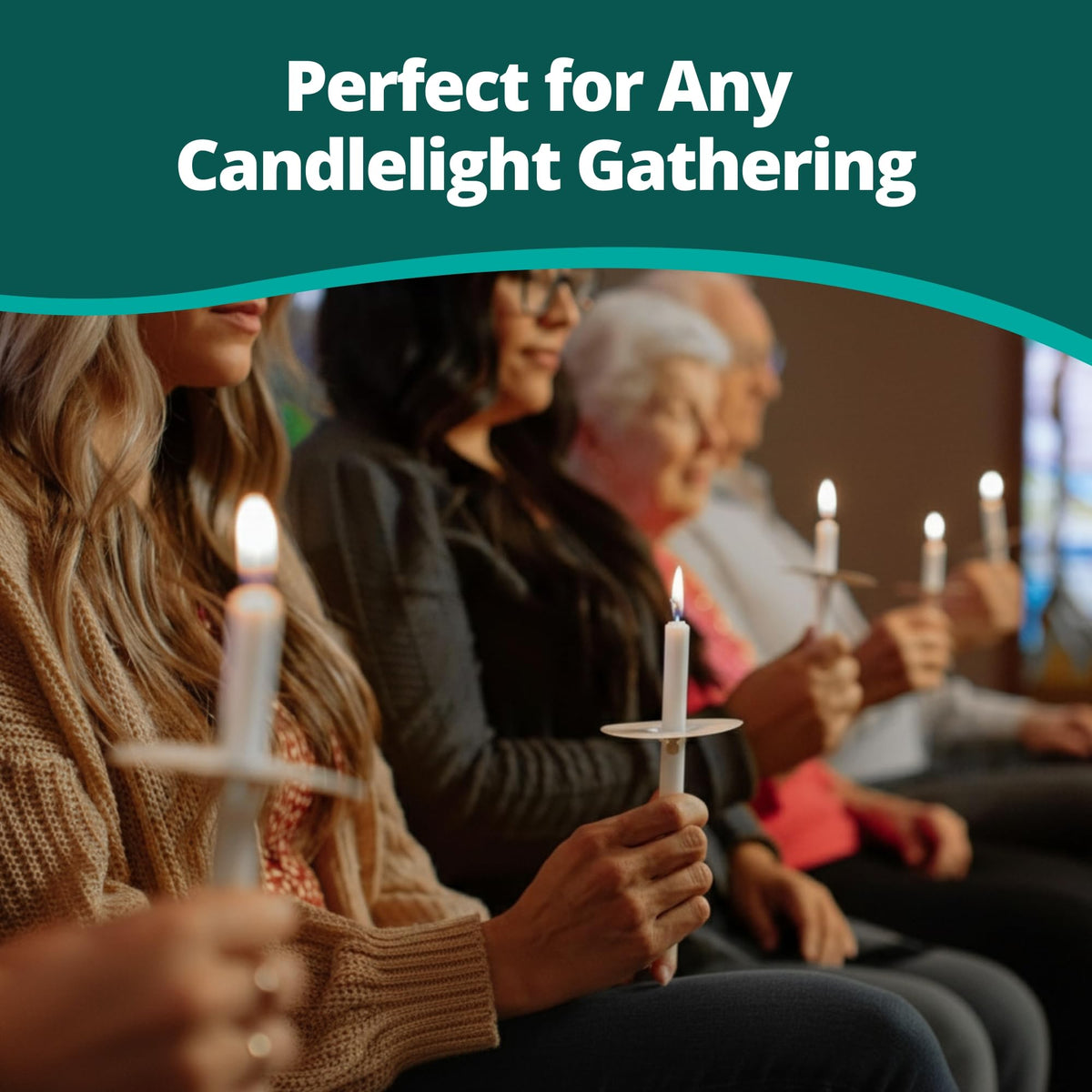 Concordia Supply Church Candles for Candle Light Service Vigil - 5.75" x 1/2" Bulk White Candles for Memorial, Congregational, Shabbat, Wedding, Communion, Baptism & Christmas Ceremonies - Box of 100