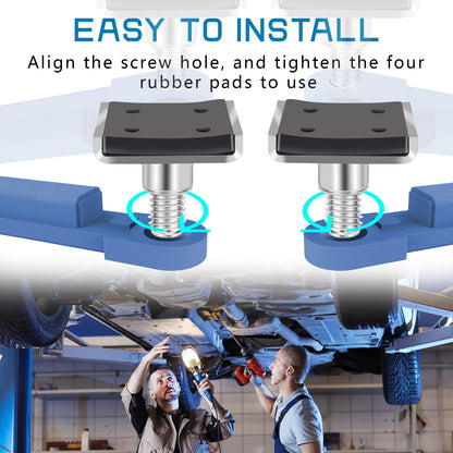 gjkldcvb 4 Pack Truck Adapter for 2 Post Lift, Hot Dipped Galvanized Steel Lift Pads for Auto/Car/Vehicle, Auto Lift Spin-Up Frame Adapter, Truck Adapter Kit