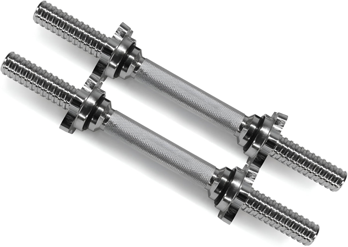 Yes4All Dumbbell Handles with Collars Standard for 1-inch Plates Weight Set (Chrome, Set of 2)