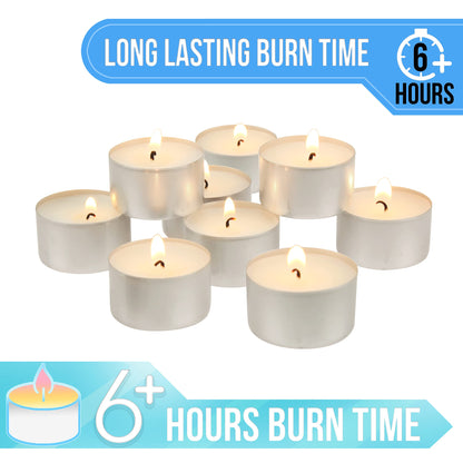 Stonebriar 300 Pack Unscented Tea Light Candles with 6-7 Hour Extended Burn Time, White, 300 Count