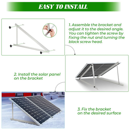 45inch Solar Panel Mounting Brackets, 4 Sets Solar Panel Mounting Kit for 100-400 Watts Solar Panel, 0 to 90° Adjustable Solar Panel Mounting Rails, Lightweight Aluminum Solar Panel Stand