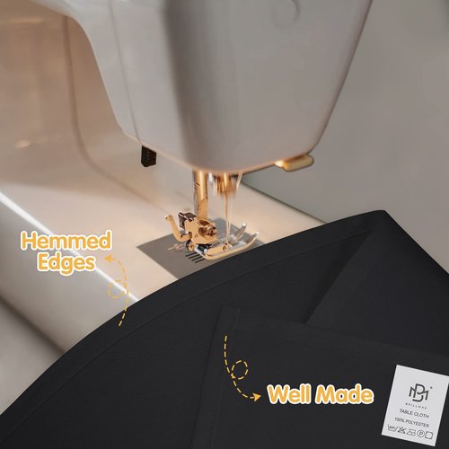 BRILLMAX 8 Pack Black Tablecloths 70 x 120 Inch for 6ft & 8ft Rectangle Tables - 150 GSM Polyester Fabric, Universal Fit, Water, Stain & Wrinkle Resistant Cloth Cover for Wedding Reception Banquet