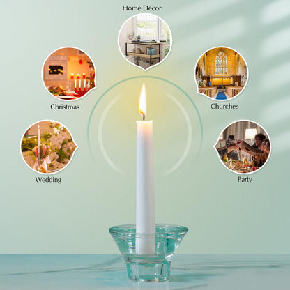 Hausware 36 Pack Taper Candles, 8 Hour Burn Time,Unscented Dripless and Smokeless, 10 inch Elegant Premium Quality Dinner Candle for Home Décor, Restaurant, Wedding, Party Candlesticks (White)
