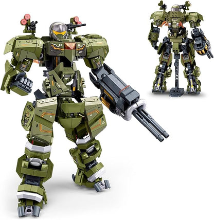 Mech Robot Transforming Building Blocks Set for Adults Green City Protector Mecha Model Action Figures Cool Creative Robots STEM Toys Gift for Teens Boys 598 Pieces