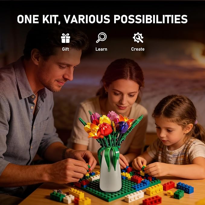 BRIKSMAX 2.0 Light Kit Compatible with Lego The Botanical Collection Tulip Bouquet 11501 Building Sets- LED Lighting Kits (Accessories Only) for Display Perfect Valentine's Gift &amp Collectors