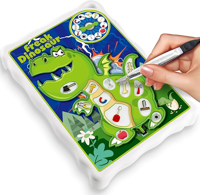 Dinosaur Operate Board Game for Kids Ages 3-8–Fine Motor Skill Toy with Vibration–Educational Hands-On Activity for Boys and Girls–Interactive Family Game for 1 or More Players–Gift for Christmas