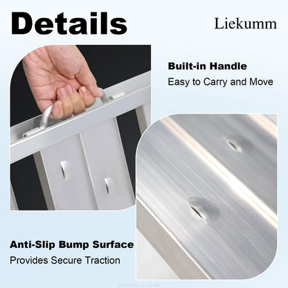 LIEKUMM 4FT Aluminum Truck Ramps, 2 Pcs 3520 Lbs Capacity Heavy-Duty Trailer Ramps, Portable Loading Ramp for Pickup Trucks, ATVs, Motorcycles, Lawn Mowers, and UTVs