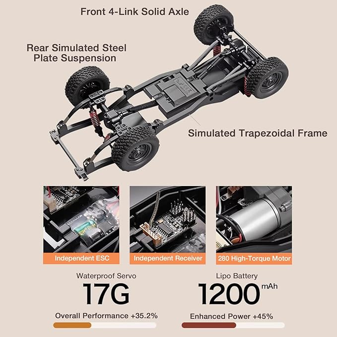 1/12 RC Crane Truck MN-82T LC79 RTR RC Crawler 4WD Off-Road Tow Car RTR 2.4GHz RC Pick-up Trail Truck for Adults Hobby Toys (Yellow)