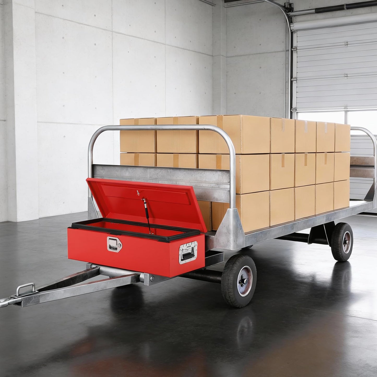 COZONY Heavy Duty 48x15 Inch Steel Truck Bed Tool Box, Lockable Weatherproof Cross-Bed Storage Chest, Industrial Strength for Full-Size Pickup RV Trailer