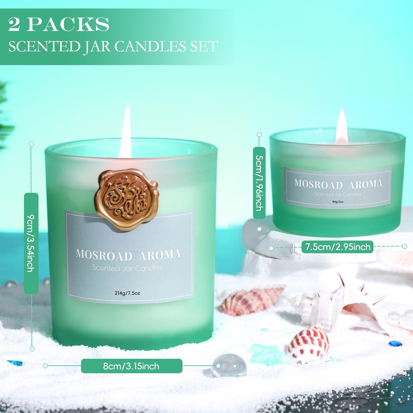 California Coast Candle Set - 2 Packs, Ocean Breeze Scented Jar Candles for Home Fragrance, Beach Scented Soy Wax Luxury Candles for Air Freshening, Vacation Scent & Refreshing Housewarming Gift