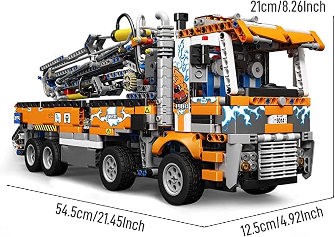 Mould King Concrete Pump Truck Building Set for Kids Ages 14+ Terrain Tow Truck Model Toys (2098Pieces)