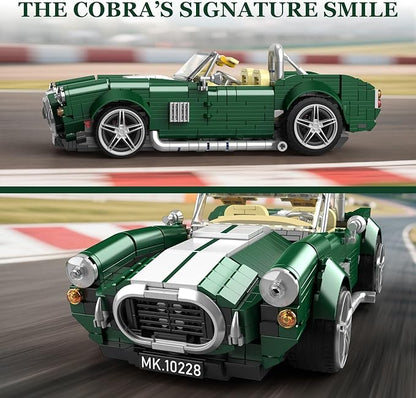 Mould King 10228 Cobra Car Building Sets 1198-Piece MOC Classic Sports Car Building Block Kits Collectible Racing Supercar Model for Adult &amp Teens Age 14+
