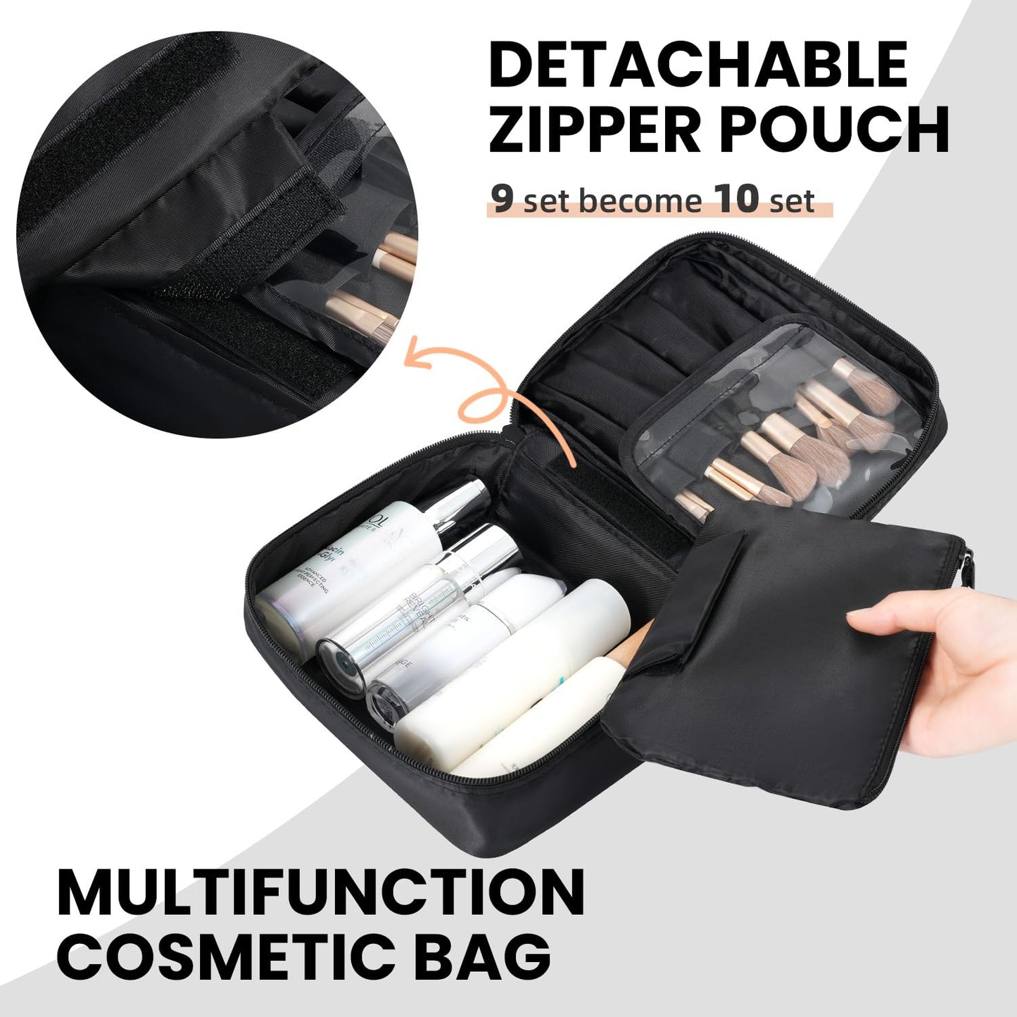 BAGAIL 8 Set/9 Set Packing Cubes Luggage Packing Organizer for Travel, Suitcase Packing Bags for Travel Accessories(Black, 9 Set)
