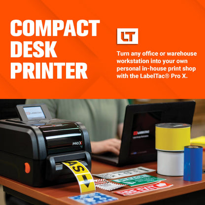 LabelTac Pro X 4" Industrial Label Printer – Thermal Vinyl Maker for OSHA, Pipe, Electrical & Warehouse Safety Labels