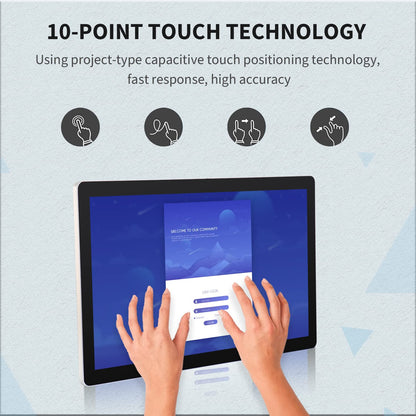 TouchWo 18.5 inch Android 11 Touchscreen Monitor Tablet, 16:9 FHD 1080P, WiFi & BT, Built-in Speakers, RK3568 2GB RAM & 32GB ROM, Smart Board for Classroom, Meeting & Game