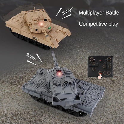 2.4GHz Mini RC Tank Toy with LED and Rotating Turret. The Ultimate Military Toy for Boys and Girls (Gray)