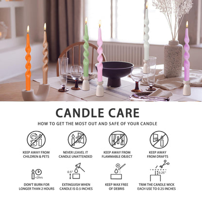 Spiral Candlesticks Orange Tapered Candle,Gedengni 10inches Cute Candle Sticks Long Taper Candles Pumpkin Twisted Candlestick for Holiday Dinner Weddings Festive Holiday Decor (1D-Orange)