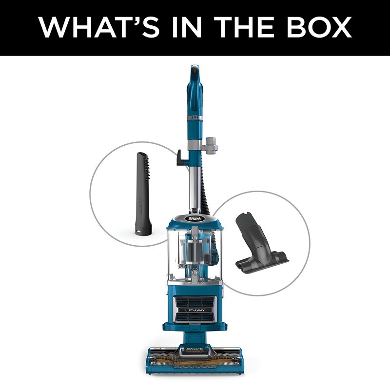Shark Upright Vacuum, Navigator Lift-Away with Self-Cleaning Brushroll, HEPA Filter, Swivel Steering, Upholstery Tool & Pet Crevice Tool, Perfect for Pets & Multi-Surface, Teal, ZU503AMZ