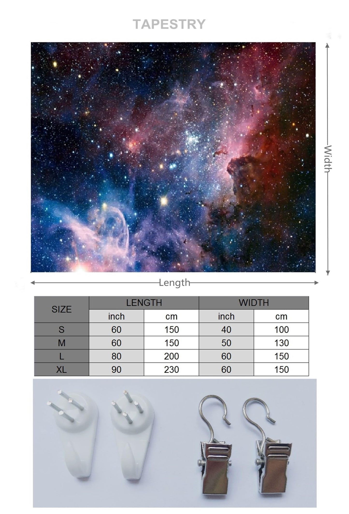 goodbath Space Wall Tapestry, Universe Galaxy and Star in Outer Space Wall Hanging for Living Room Bedroom Dorm, 80" x 60", Colorful