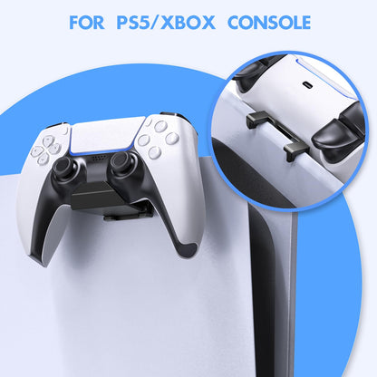 Controller Wall Mount Holder for PS5 Pro/Slim Controller, for Switch Controller,Strong Adhesive/Screw Controller Holder Headphone stand,Headset Hanger Hook for Universal Controller and Headset-6 Pack