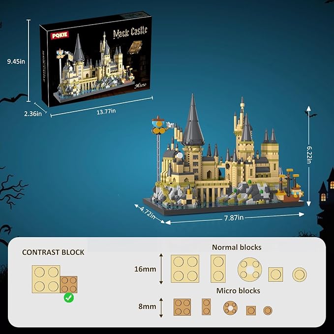 Magic Castle Micro Mini Building Set 2743 Pcs Magic House Model Building Toys STEM Creative Magic World Office and Home Decor Bricks Kits Christmas Birthday Gift for Adults Teens Kids 14+