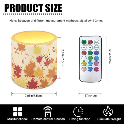 Cozeyat Harvest Leaf Nightstand Flameless Candles 4 Pack Battery Operated LED Pillar Candles with Remote Control Timer Waterproof Dancing Flame for Indoor Outdoor