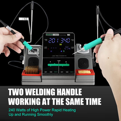 SUGON T3602 Professional Soldering Station 2 Sec Rapid Heat Up, with 6 Soldering Iron Tip, 110V Soldering Iron Station with Temperature Adjustment 212-842°F,Solder Iron Replacement Rack etc