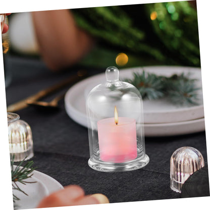 Amosfun 1 Set Elegant Glass Candleholder Decorative Candle Container for Weddings Home and Centerpieces Transparent Design for Romantic Atmospheres and Events