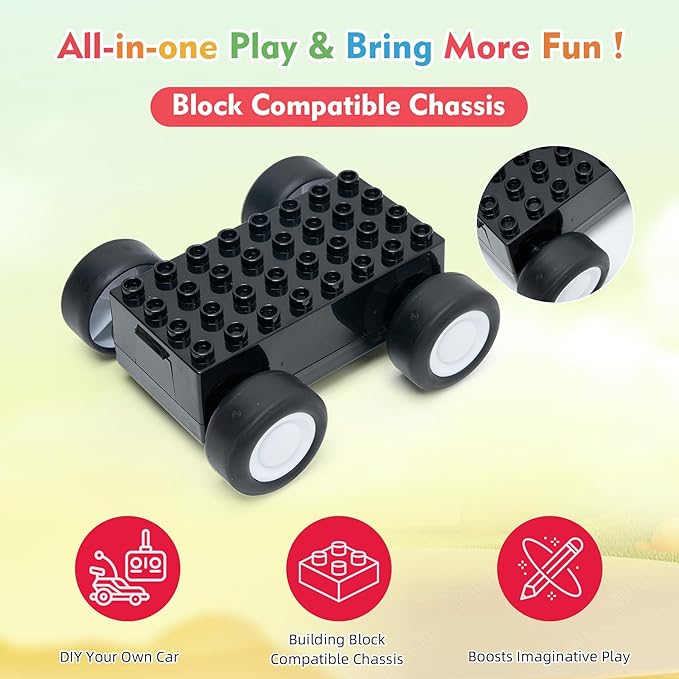 Plush Toy Remote Control Vehicle with 2 Detachable Dolls Kids Electric RC Toy for Boys Girls Ages 2+ Soft Plush &amp Durable Design Suitable for Blocks (Fastfood Truck)