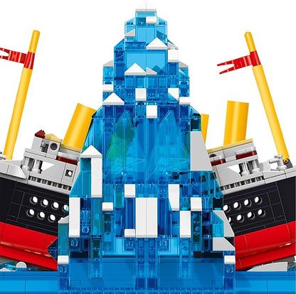 Titanic Building Set Ship Book Nook Kit 2 in 1 Compatible with Regular Size Bricks Cruise Boat Model with Glacier Bookends Construction Kit Toy Gift Home Decor for Adult 14+ 1202 pcs