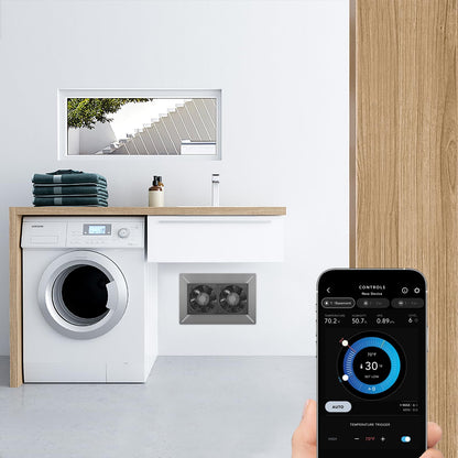 AC Infinity AIRTITAN T7, Ventilation Exhaust Fan 12" with WiFi Temperature Humidity Controller, EC Motor for Crawl Spaces, Basements, and Garages