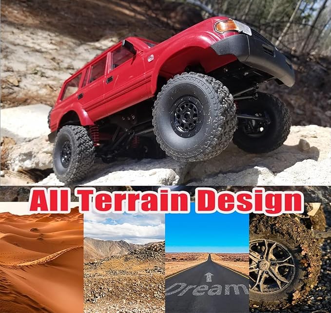RC Rock Crawler 4x4 RC Truck WPL C54 1/16 RC Crawler RTR Remote Control Truck Off Road 2.4G All Terrain with Proportional Steering 260 Motor New Gearbox Upgraded Chasis and Shock