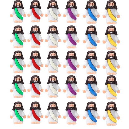 AKFAHOIF Mini Jesus Figures, Set of 30pcs Action Figures Little Jesus Figures, Tiny Jesus Figures to Hide and Seek Religious Gifts for Easter Egg Stuffers