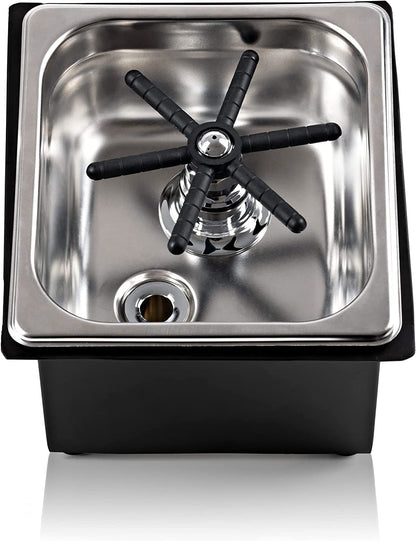 Coffee Armada Glass and Pitcher Rinser – Stainless Steel – High Pressure Auto Jet Washer Press – Essential item for Professional Coffee Shops and Bars 7.3” x 6.9” x 4.5”