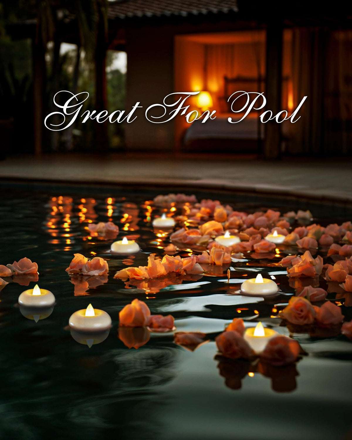 Homemory 2” Flameless Led Floating Candles, 200 Hour Plastic Battery Operated Flickering Waterproof Tealights for Cylinder Vases, Centerpieces at Wedding, Party, Pool, Holiday(6Pack, White Base)