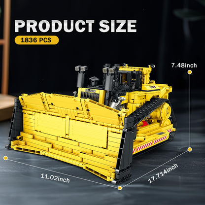 Reobrix D11 Bulldozer Building Set,APP Remote Control Loader RC Bulldozer Construction Toy with 2.4GHz Multi-Player Mode 22001,Tractor Sets for Birthday,1836PCS
