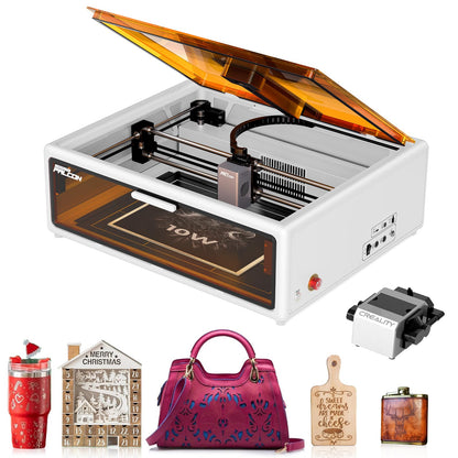 Creality Falcon A1 10W Laser Engraver, Enclosed Laser Cutter with Air Assist, HD Camera Positioning, Beginner-Friendly, Class 1 Safety Engravering Machine for Wood and Metal, Acrylic(White)