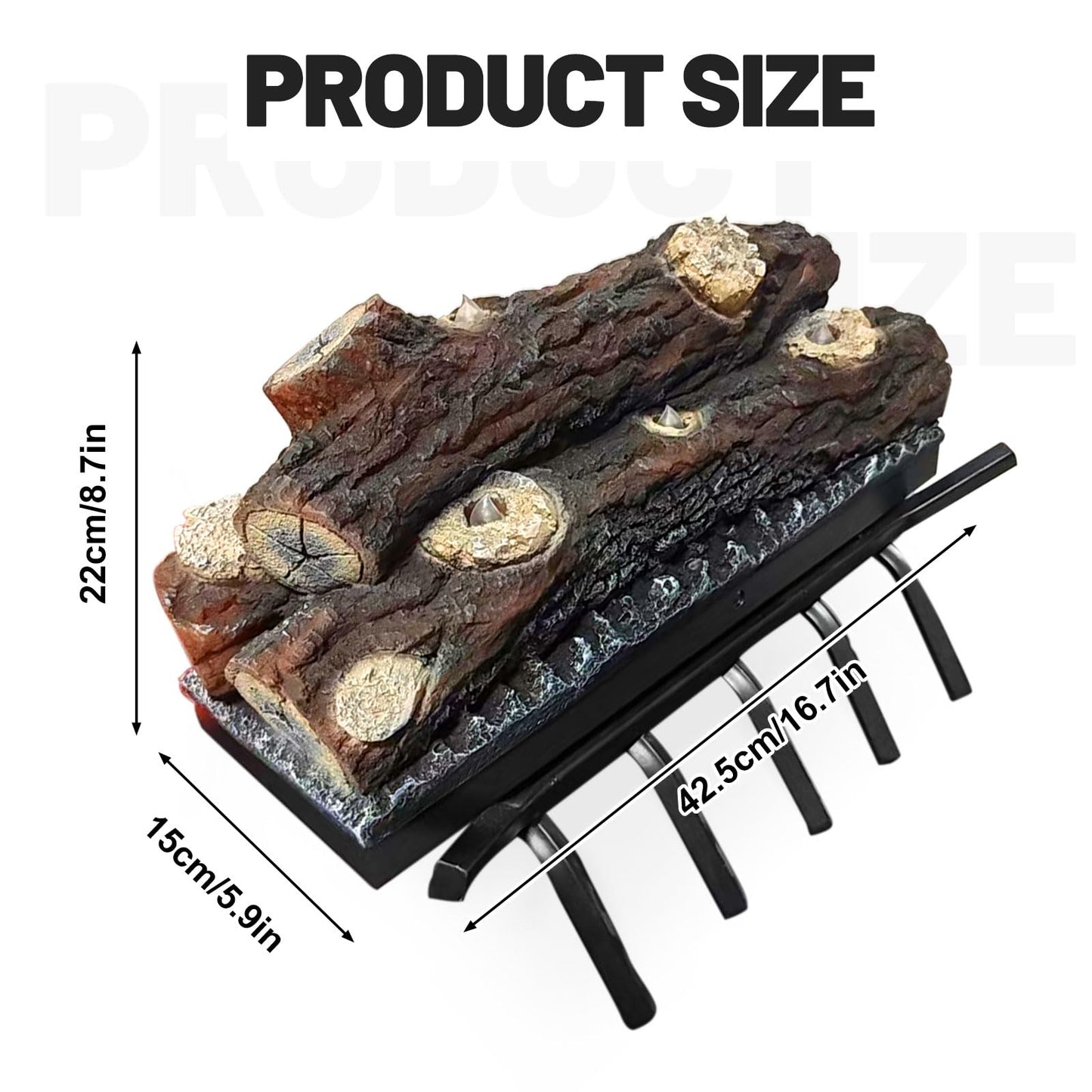 DAINIQUKANHAI Electric Fireplace Logs Realistic Flame Effect Candle LED Flame Light USB Powered Electric Fireplace Remote Control Fireplace Placement Home Decoration 16.7*8.7*5.9 In No Heat Function