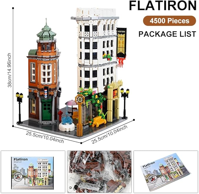 Flatiron Building Set - New York City Architecture Construction Kit Famous Landmarks American Street View ModelCollectible Building Bricks Toys for Adults and Teens - 4500 Pieces