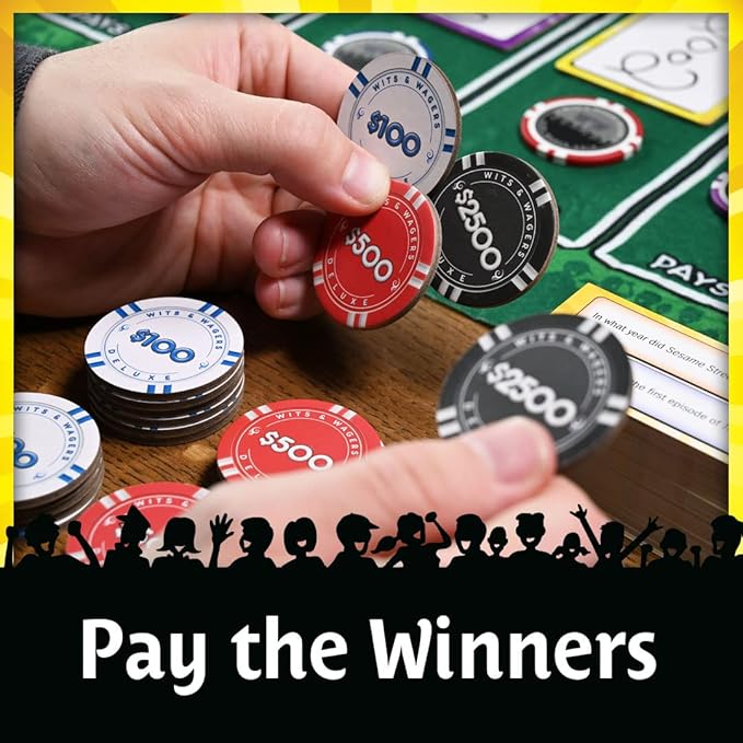 Wits &amp Wagers Deluxe Board Game by North Star Games - Award Winning Trivia Game - 4+ Players - Ultimate Party Game for Family Teens and Adults.
