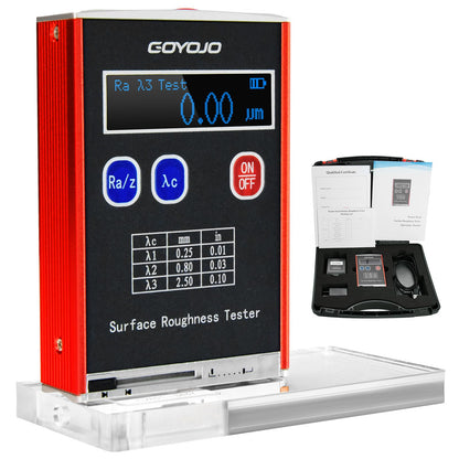 GOYOJO GSR720 Surface Roughness Tester High Accuracy 0.01μm Portable Roughness Gauge 4 Testing Parameters Ra/Rq 0.05~15.0μm Rz/Rt 0.1~50.0μm with Standard Calibration Block and Bracket