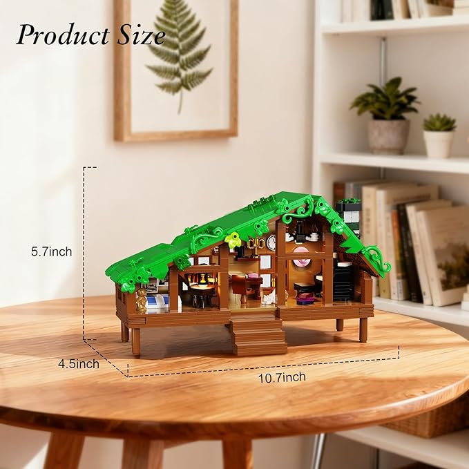 Folk Cabin Building Set Folk House Compatible with Lego Forest Cabin House Building Creative Collection Toys Mysterious Cabin ModelChristmas Birthday Gifts for Girls Adult (664 PCS)