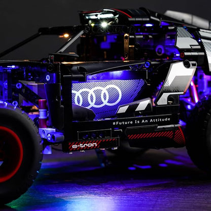 Upgraded Led Light Kit for Lego Technic Audi RS Q e-tron Building Set Remote Control Compatible with Lego 42160 (Model Not Included)