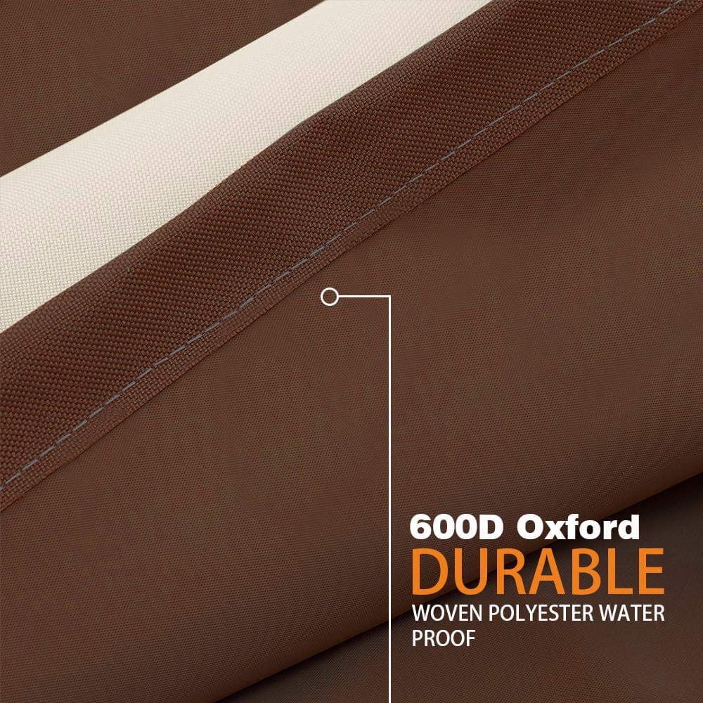 Vailge Waterproof Patio Furniture Set Cover with Padded Handles, Patio/Outdoor Table Cover, Patio/Outdoor Dining Square Table Chairs Cover(Medium,Beige & Brown)