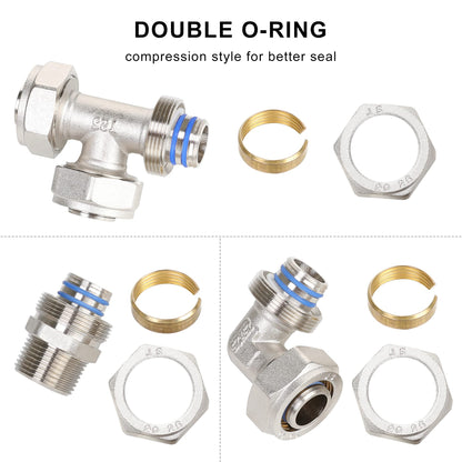 Hromee Compressed Air Piping System with 3/4 inch x 100 feet HDPE Tubing and Aluminum Outlet Blocks for Garage Connect Air Compressor Hose Accessories 37 Pieces