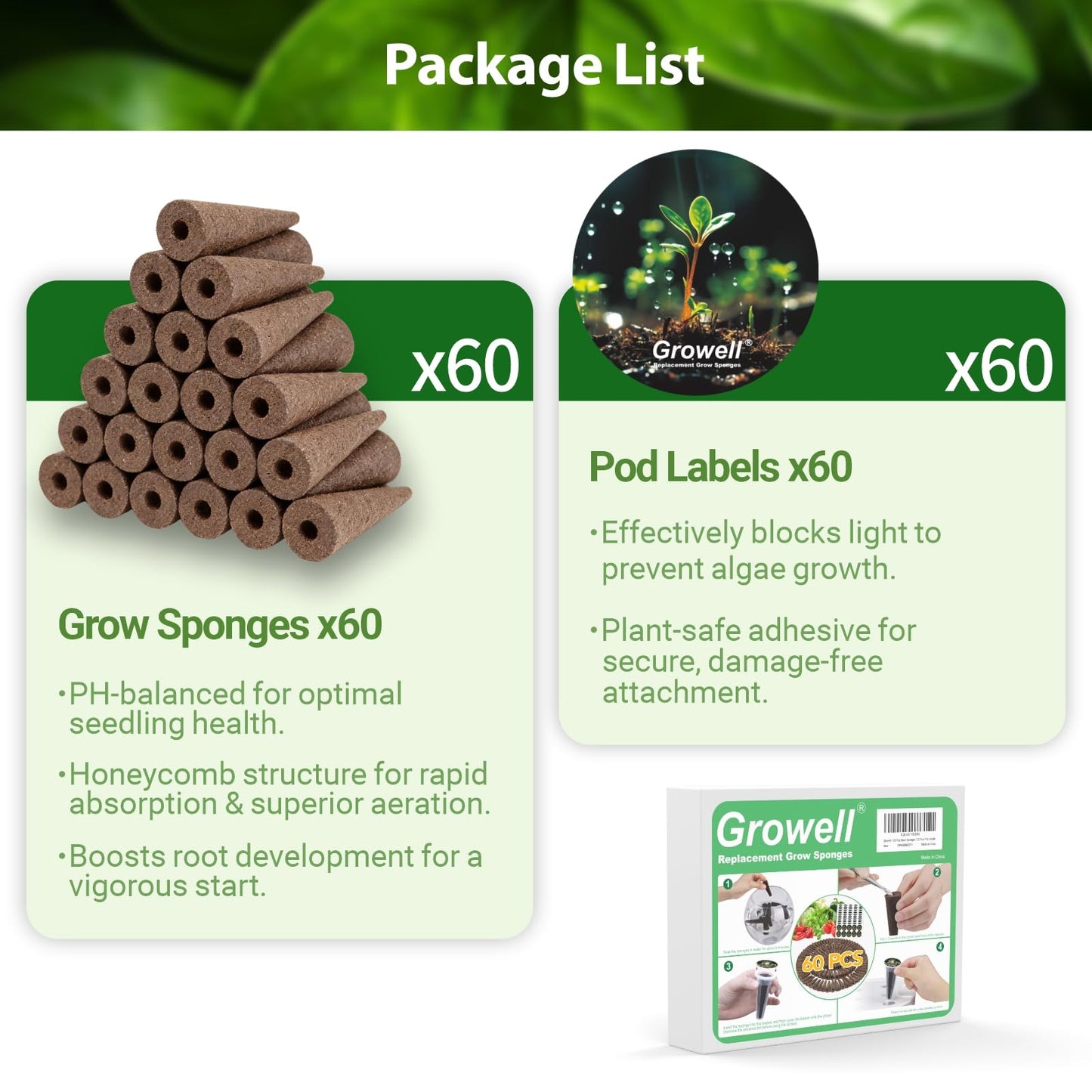 60 Pods Hydroponics Growing System Kit & 120 Pcs Hydroponic Pods Kit